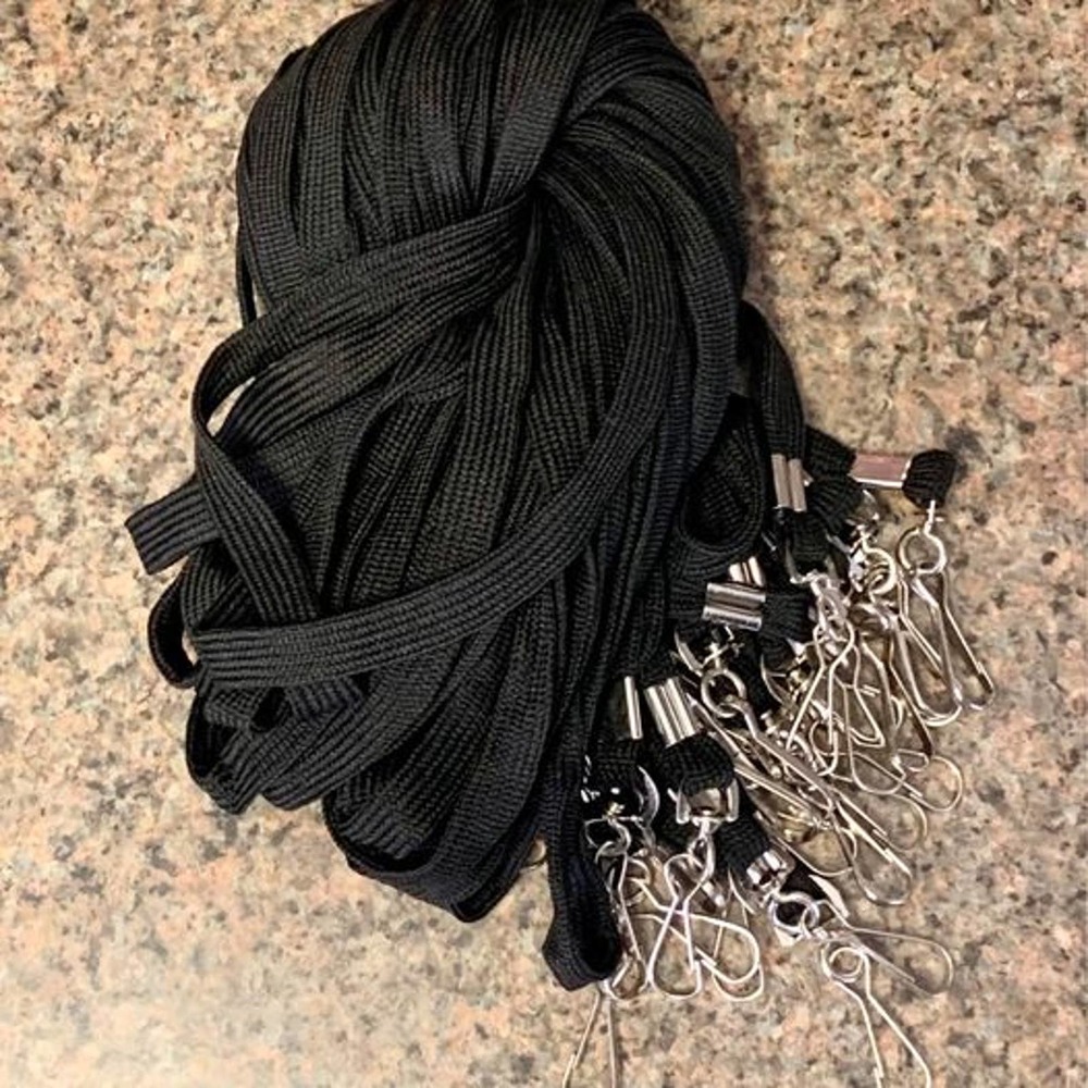 24 Piece 18” Black Badge Lanyards